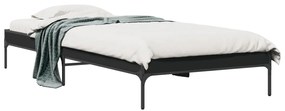 845026 vidaXL Cadru de pat, negru, 100x200 cm, lemn prelucrat și metal
