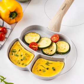 Tigaie cu 3 compartimente Klausberg KB 7824, 19 cm, Finisaj marmura, Inductie, Gri