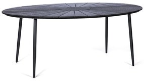 Set 4 scaune din ratan Sofia și masă neagră Marienlis - Bonami Essentials