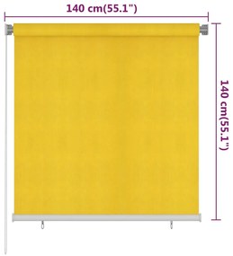 Jaluzea tip rulou de exterior, galben, 140x140 cm, HDPE Galben, 140 x 140 cm
