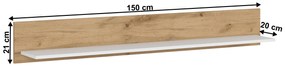 Raft 150 cm Vilgi 150 (alb + stejar wotan). 1064646