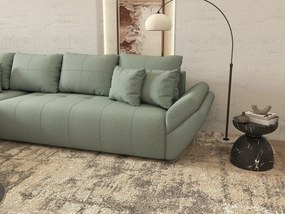 Colțar extensibil dumonde cu ladă de depozitare si sezut confortabil din spuma high-density, Berlin XL Enjoy Mint 350x185 cm