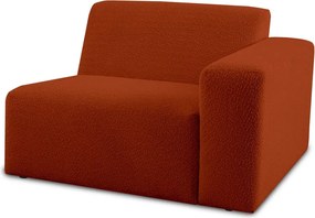 Modul pentru canapea cărămiziu cu tapițerie din stofă bouclé (cu colț pe partea dreaptă) Roxy – Scandic