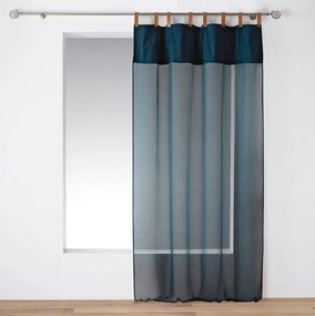 Perdea albastru închisă cu curele din piele MILLERAY 140x240 cm