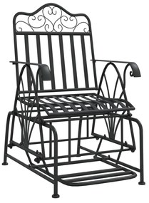 318834 vidaXL Bancă glisantă, negru, 61 cm, oțel