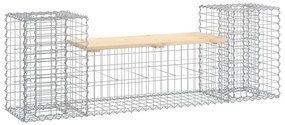 834387 vidaXL Bancă de grădină cu gabion, 183x41x60,5 cm, lemn masiv pin