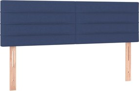 vidaXL Tăblii de pat, albastru, 144x5x78/88 cm, textil