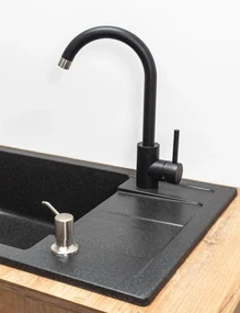 Chiuveta bucatarie Granit Nils negru set 5in1