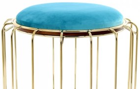 Taburet tapitat/masuta de cafea rotund/a Comfortable 50x50x45 cm turcoaz