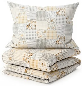 Lenjerie de pat din bumbac Renforce PATCHWORK bej Dimensiune lenjerie de pat: 70 x 90 cm | 140 x 200 cm