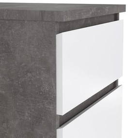 Comodă Simplicity 40 x 50 x 111,5 cm, gri / alb lucios