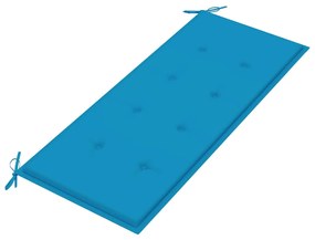 Banca de gradina cu perne, 240 cm, lemn masiv de acacia 120 x 50 x 4 cm, albastru, 1, Albastru