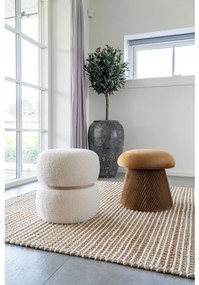 Milford puf, pluș, alb, 38x41 cm