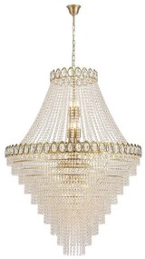 Lustra casa scarii alama satin, cristal transparent Louis Phillipe 28L