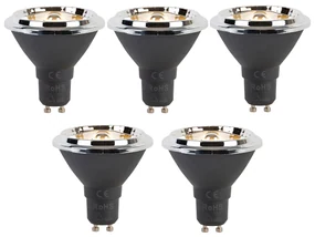 Set de 5 becuri LED GU10 reglabile AR70 6W 450lm 2700K