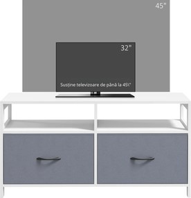 Suport Dulap TV pentru Televizoare de pana la 45”, cu Sertare Pliabile si Rafturi de Depozitare pentru Camera de Zi, Dormitor HOMCOM | Aosom Romania