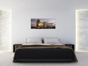 Tablou - Tower Bridge la noapte (120x50 cm)