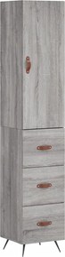 vidaXL Dulap înalt, gri sonoma, 34,5x34x180 cm, lemn prelucrat