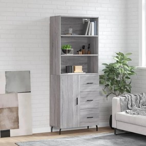 vidaXL Dulap înalt, gri sonoma, 69,5x34x180 cm, lemn compozit