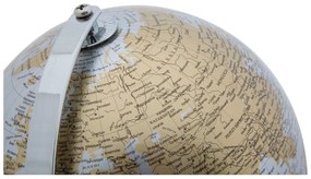 Decorațiune pentru masă Mauro Ferretti Globe, înălțime 28 cm, argintiu-auriu