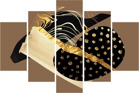Tablou - Abstracție maro auriu N⁰1 (150x105 cm)