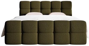 Pat matrimonial continental 140 cm Cirsten 140C (cu somieră și saltea) (cu sp. depozitare) (măslin). 1100162