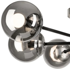 Lustră aplicată MALENA 6xE14/5W/230V crom mat/fumuriu