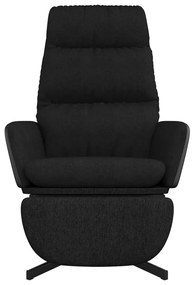 Scaun de relaxare cu suport pentru picioare, negru, textil Negru