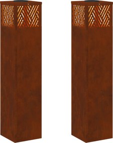 vidaXL Lumină LED Solară pentru Alei cu lumini cu baterie 2 pcs Bronz