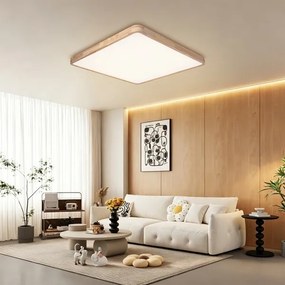 BRILAGI - Corp de iluminat LED dimabil WOODLINE SQUARE LED/100W/230V stejar 80x80 cm + telecomandă