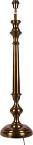 Bază pentru lampă de masă din aluminiu, auriu, cu coloană înaltă canelată și picior rotund, finisaj antichizat, 92 x 22 cm, „Tuileries”