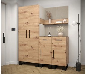 Set mobilier pentru hol Amanda 7 (Stejar artisan + bej). 1085911
