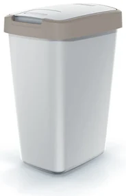 Coș de gunoi cu capac colorat, 12 l, maro/gri