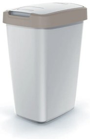 Coș de gunoi cu capac colorat, 12 l, maro/gri