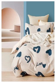 Lenjerie de pat bej din bumbac ranforcé pentru pat dublu/extinsă cu cearceaf inclus/cu 4 piese 200x220 cm Amore – Mila Home