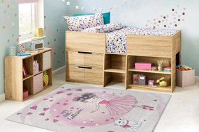 BAMBINO 2161covor lavabil Balerina, pisicuta pentru copii anti-alunecare - roz