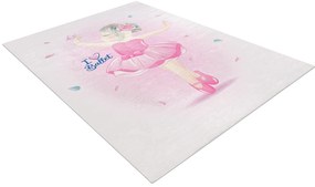 BAMBINO 42830 covor lavabil Balerina pentru copii anti-alunecare - roz