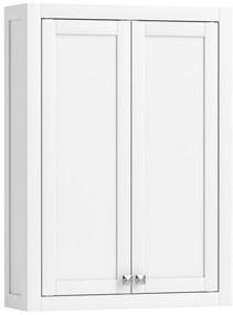 HOMCOM Dulap de baie de perete cu 2 rafturi reglabile din lemn, Alb | Aosom Romania