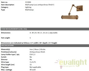 Aplica LUX oglinda sau tablou Luca S, alama antic 111846 HZ