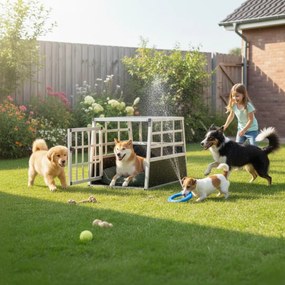 Cușcă de transport pentru câini BRUNO, 70x54x51cm, argintiu/negru Cadoca