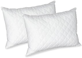 Set blanche 2 perne microfibra si pilota matlasata, 350g/mp