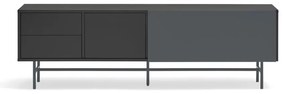 Comodă TV neagră-gri antracit 180x56 cm Nube – Teulat