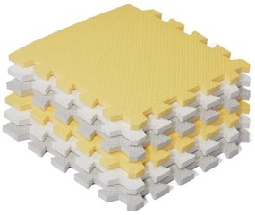 KINDERKRAFT - Puzzle din spumă LUNO 30 piese gri/galben