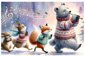 Tablou animale mărșăluind în ritm muzical