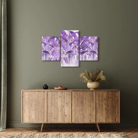 Tablou - Frunze violet în tencuială (90x60 cm)