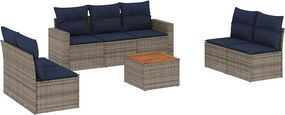 vidaXL Set canapele de grădină cu perne, 8 piese, gri, poliratan