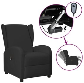 3098949 vidaXL Fotoliu electric rabatabil spătar aripi, negru, piele ecologică
