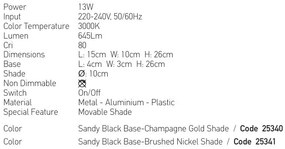 Aplica spot LED directionabil BRUSHED NICKEL ZB-25341