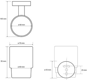 Pahar de baie Sapho XR903W X-Round White, sticlă lăptoasă/albă