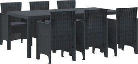 vidaXL Set de masă pentru grădină 7 pcs Antracit Polipropilenă